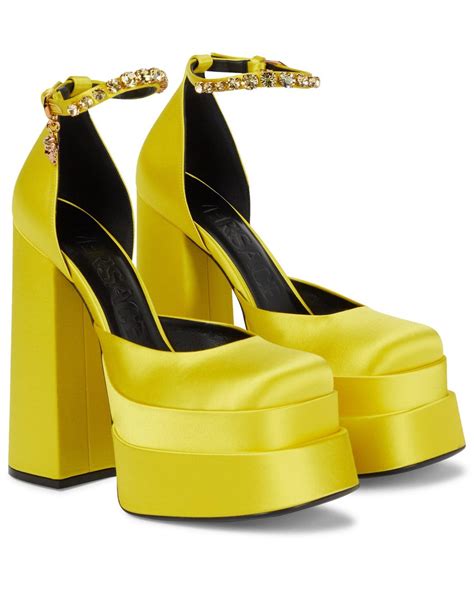 versace heels yellow|versace platform heel boots.